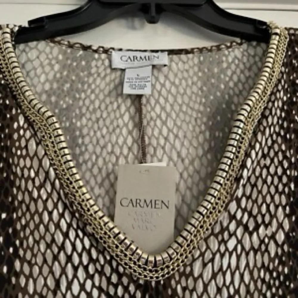 Carmen Marc Valvo Woman Gold Trim Blouse - Picture 14 of 14